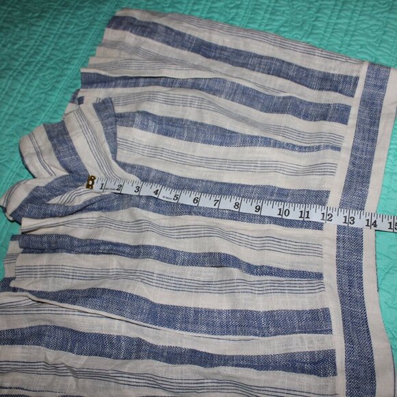 Alice & Olivia Womens Linen Blend High Waist Shorts Blue Striped Size 14 NWT - Picture 8 of 9